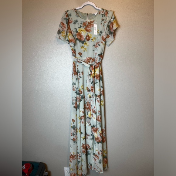 NWT Baltic Born Naomi Short Sleeve Maxi Dress in Sage Floral Size L - Picture 5 of 9